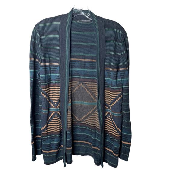Peruvian Connection Cardigan Sweater Women’s M Pima Cotton Open Tribal Aztec - Picture 1 of 7
